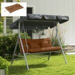 59" Tufted Bench Cushions & Throw Pillows, Replacement Bench Seat Pad, Back & 2 Pillows for Outdoor Furniture, Tan - Image 7