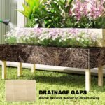 2-Tier Raised Garden Bed with Trellis, Elevated Planter Box for Climbing Plants, Natural - Image 6