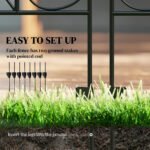 Garden Fence, 4 Pack Steel Fence Panels, 11.5' L x 43" H, Rust-Resistant Decorative Border Flower Edging for Yard, Landscape, Patio, Outdoor Decor, Wavey Vines - Image 4