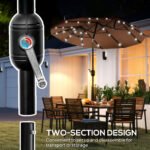 Double-sided Patio Umbrella, 9.7 ft. Outdoor Umbrella with 45-Degree Tilt and Crank, LED Solar Light and 12 Ribs - Image 8