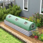 Mini Greenhouse with 5 Mesh Windows, Portable Plant Hot House with PE Cover and Steel Frame, 10' x 3' x 2' , Green - Image 2