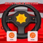 12V Ride on Fire Truck with Siren, Flashing Lights Fire Extinguisher, Soft Start, Horn Music, Red - Image 8