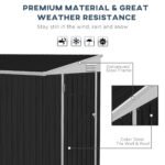 4' x 8' Lean to Garden Storage Shed, Outdoor Metal Tool House with Lockable Door Vents for Backyard Patio Lawn, Gray - Image 5
