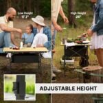 3ft Aluminum Small Folding Table, Portable Camping Table with Storage Bag, Carry Bag for Outdoor Picnic BBQ, Brown - Image 5