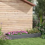 8x2x1ft Galvanized Raised Garden Bed Kit with Safety Edging for Flowers, Herbs and Vegetables, Dark Gray - Image 2