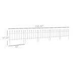 Metal Decorative Garden Fence, 9.2' x 17.25" 5 Steel Panels, Decorative Border for Landscape, Flower Bed, Animals, White - Image 3