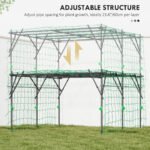 Garden Arch Trellis, 7.3 FT Tall Metal Plant Trellis Support with Climbing Net, Cucumber Trellis for Vegetables, Black - Image 5