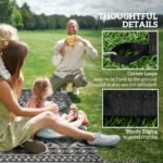 Reversible Outdoor Rug, Waterproof Plastic Straw with Carry Bag, 9' x 18', Black & Gray Rhombus Border - Image 8