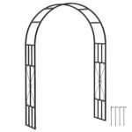 7.3ft Steel Garden Arch Trellis, Garden Arbor Trellis for Climbing Plants Roses Wisteria Vines, Flower Arch Wedding Arch Stand for Outdoor, Garden, Lawn, Backyard, Black