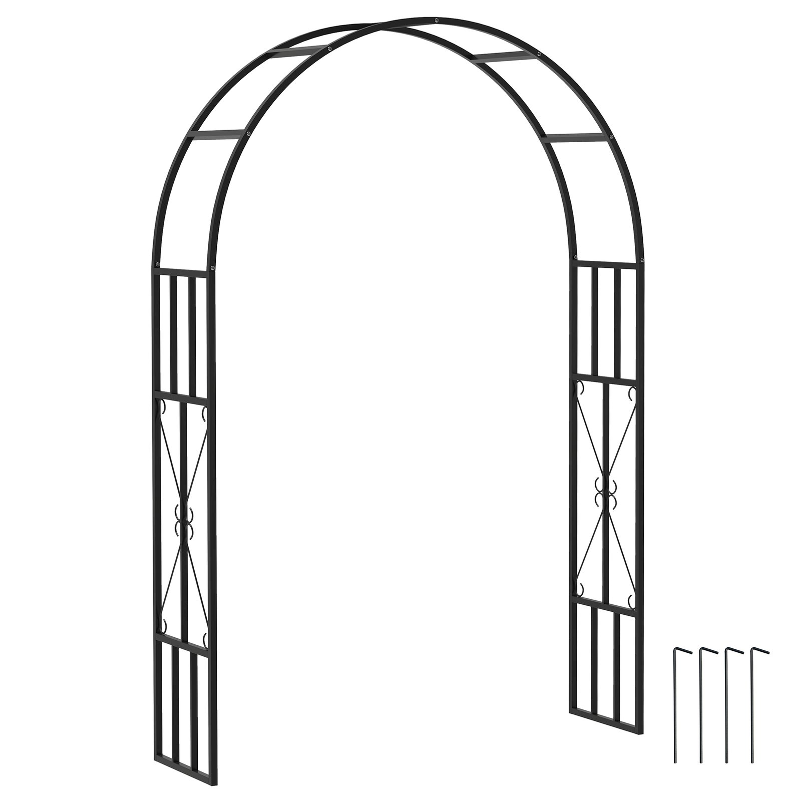 yCa15e1949163ee6d.jpg 7.3ft Steel Garden Arch Trellis, Garden Arbor Trellis for Climbing Plants Roses Wisteria Vines, Flower Arch Wedding Arch Stand for Outdoor, Garden, Lawn, Backyard, Black - Image 1