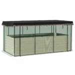 Galvanized Steel Planter Box with Crop Cage and Shade Cloth, Raised Garden Bed for Flowers, Veggies and Herbs, Beige