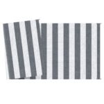 Reversible Outdoor Rug, 9' x 18' Waterproof Plastic Straw Floor Mat, Portable RV Camping Carpet, Large Floor Mat for Backyard, Deck, Picnic, Beach, Gray & White Striped