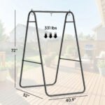 Hammock Chair Stand Only Heavy Duty Solid Steel A-Frame for Hanging Hammock, Egg Chair, Max Load 330 LBS, Black - Image 3