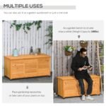 75 Gallon Wooden Deck Box, Outdoor Storage Container with Aerating Gap & Weather-Fighting Finish, Yellow - Image 6