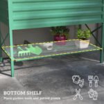 Galvanized Raised Garden Bed, Metal Planter Box with Legs, Storage Shelf and Bed Liner, Green - Image 5