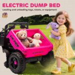 24V 4WD Kids Ride On Car with 6 Wheels Electric Ride On Car with Dump Bed, Remote for 3-8 Years, Pink - Image 6