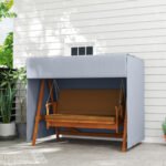 Outdoor Patio Hammock Porch Swing Cover with UV, Water, & Dust Fighting Material, 81" x 49" x 65", Dark Gray - Image 2
