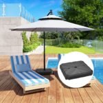 Square Patio Umbrella Base, Cantilever Offset Umbrella Base Heavy Duty Outdoor Umbrella Stand Base, Filled Up to 143lbs with Stand or 130lbs with Water for Garden Poolside - Image 7