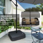 10 ft Cantilever Patio Umbrella with Light, Weight, Offset Hanging Outdoor Umbrella with Protective Cover - Image 6