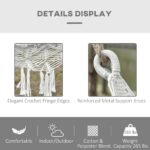 Extra Large Boho Hammock with Macrame Tassel Fringe, Includes Carrying Bag, Indoor Outdoor Tree Hammock, White - Image 4