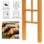 7' Wood Steel Outdoor Garden Arched Trellis Arbor with Natural Fir Wood & Side Panel for Climbing Vines, Orange - Image 5