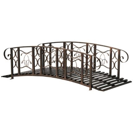 6' Metal Arch Backyard Garden Bridge with 660 lbs. Weight Capacity