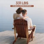 Oversized Adirondack Chair, Outdoor Fire Pit and Porch Seating, Classic Log Lounge w/ Built-in Cupholder, Brown - Image 7