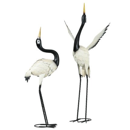 Set of 2 Garden Sculptures with Heron Garden Statues