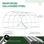 13' x 10' x 6.5' Walk-in Tunnel Greenhouse with 2 Zippered Mesh Doors & 10 Mesh Windows, Upgraded Gardening Plant Hot House with Galvanized Steel Hoops, Green - Image 6