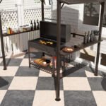 8 x 5ft Hardtop Grill Gazebo with Double Metal Roof, 2 Side Shelves and 4 Cup Holders for Patio Backyard Lawn Deck - Image 7