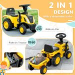 Caterpillar Licensed Ride-On Construction Toy with Shovel & Trailer, No Power Ride-on Tractor for 18-36 Months - Image 5