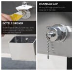 80 QT Rolling Cooling Bins Ice Chest on Wheels Outdoor Stand Up Drink Cooler Cart for Party, Silver - Image 6