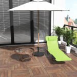 Folding Chaise Lounge Chair, Pool Sun Tanning Chair, Outdoor Lounge Chair with Reclining Back, Breathable Mesh Seat, Headrest for Beach, Yard, Patio, Green - Image 7