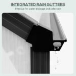 20' x 8' Aluminum Greenhouse Polycarbonate Walk-in Garden Greenhouse Kit with Adjustable Roof Vent, Rain Gutter and Sliding Door for Winter, Clear - Image 7