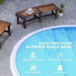 Wooden Garden Bench, Semicircular Round Outdoor Tree Bench, Wrap Around Park Bench for Yard, Patio, Deck, Lawn, Brown - Image 7