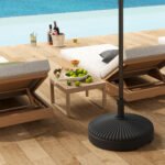 Round Patio Umbrella Base Holder, Heavy Duty Outdoor Umbrella Stand Base, Filled Up to 62lbs with Sand or 51lbs with Water for Garden, Poolside - Image 7