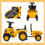 Caterpillar Licensed Ride-On Construction Toy with Shovel & Trailer, No Power Ride-on Tractor for 18-36 Months - Image 3