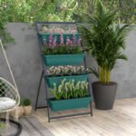 4-Tier Vertical Raised Garden Planter with 4 Boxes, Outdoor Plant Stand Grow Container for Vegetable & Flowers, Green - Image 2