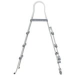 70" Above Ground Swimming Pool Ladder, A-Frame Deck Ladder, Non-slip Steps and Handrails for 48" Pool Wall Height, Gray - Image 7