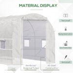14.6' x 6.6' x 6.6' Walk-In Tunnel Greenhouse, Large Garden Hot House Kit with 6 Roll-up Windows & Roll Up Door, Steel Frame, White - Image 5