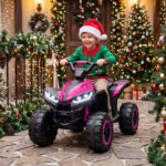 Kids ATV 4 Wheeler, 12V Kids Ride On Toy with Dual Motors, High & Low Speed, Music, Headlights, Up to 3.7 MPH, Pink - Image 2
