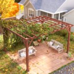 11' x 12.5' Outdoor Wood Pergola with Grape Trellis for Patio, Deck, Backyard, Lawn - Image 7