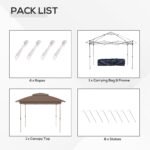 12' x 12' Pop Up Canopy Tent with Netting and Carry Bag, Instant Sun Shelter with 137 sq.ft Shade, Tents for Parties, Height Adjustable, for Outdoor, Garden, Patio - Image 5