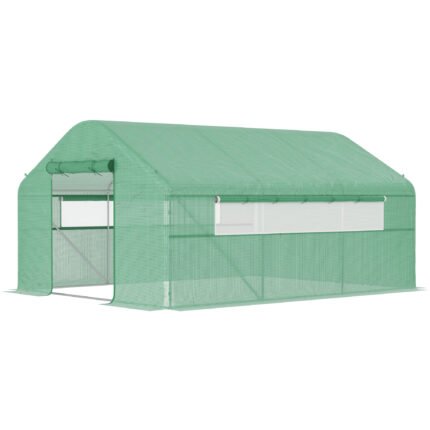 Walk-In Tunnel Greenhouse with Steel Frame, 13' x 10' x 6'