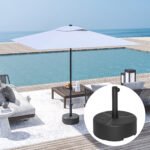 Round Patio Umbrella Base Holder, Heavy Duty Outdoor Umbrella Stand Base, Filled Up to 44lbs with Stand or 40lbs with Water for Garden, Poolside - Image 8