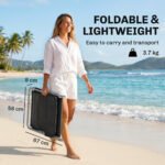 Folding Chaise Lounge Pool Chairs, Outdoor Sun Tanning Chairs with Pillow, Reclining Back, Steel Frame & Breathable Mesh for Beach, Yard, Patio, Black - Image 6