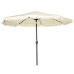 9 ft Cantilever Umbrella with Push Button Tilt and Crank Tassles and 8 Ribs Shade Umbrellas for Garden