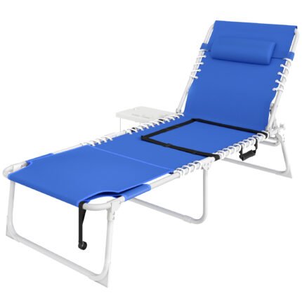 Tanning Chair with Face Hole and Side Table
