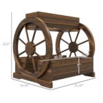 Wooden Wagon Planter Box, 3-Tier Raised Garden Bed, for Vegetables Flowers Herbs, 25" x 21" x 24" - Image 3