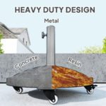 Round Patio Umbrella Base with Wheels, 46 lbs Resin Umbrella Stand Base, Heavy Duty Patio Umbrella Holder for 1.3"/1.5"/1.9" Umbrella Poles for Outdoor, Lawn, Poolside - Image 5